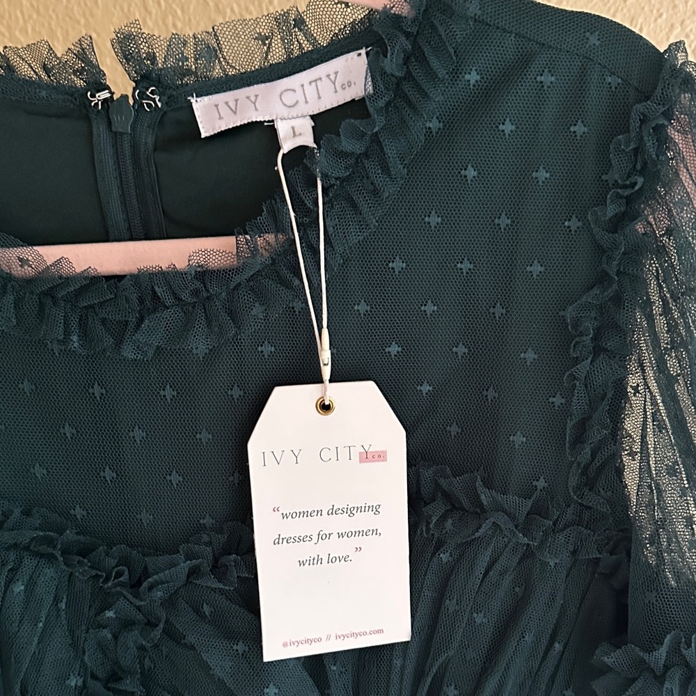 Ivy City Co Forest Green Whimsical Dress - Picture 3 of 12